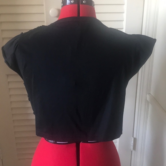 Ruffle shrug black cotton size large new with tags - Picture 2 of 6